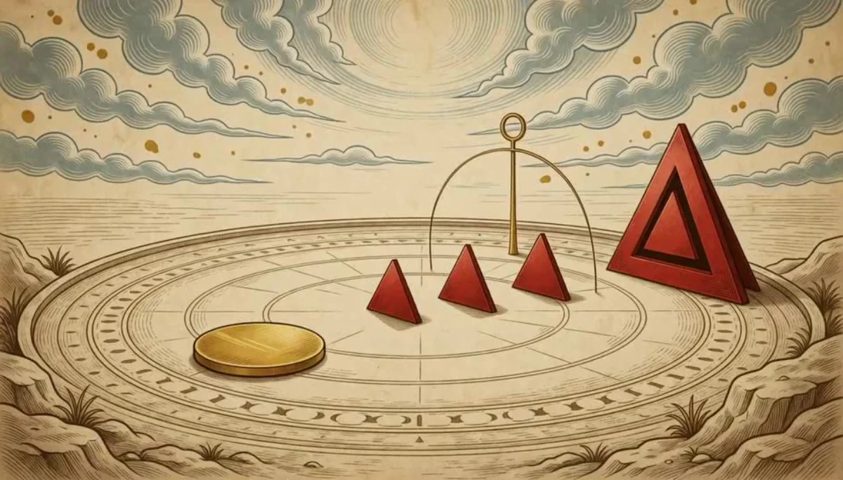 A gold Champion faces angular enemies beneath an Arc Spire and storm clouds in an engraved arena.